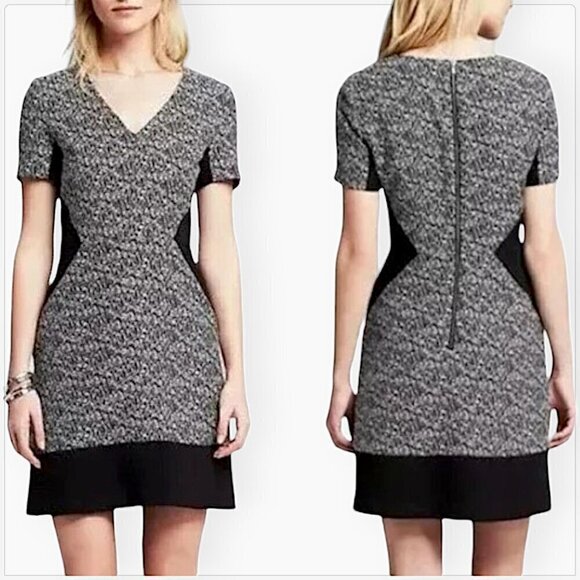 Banana Republic Dresses & Skirts - Banana Republic Black Pattern Inset Illusion Slimming Dress NWT NEW 12T 12 Tall